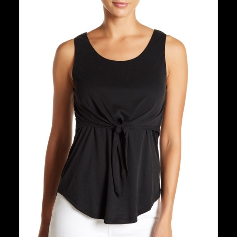 Grey Tie Front Tank